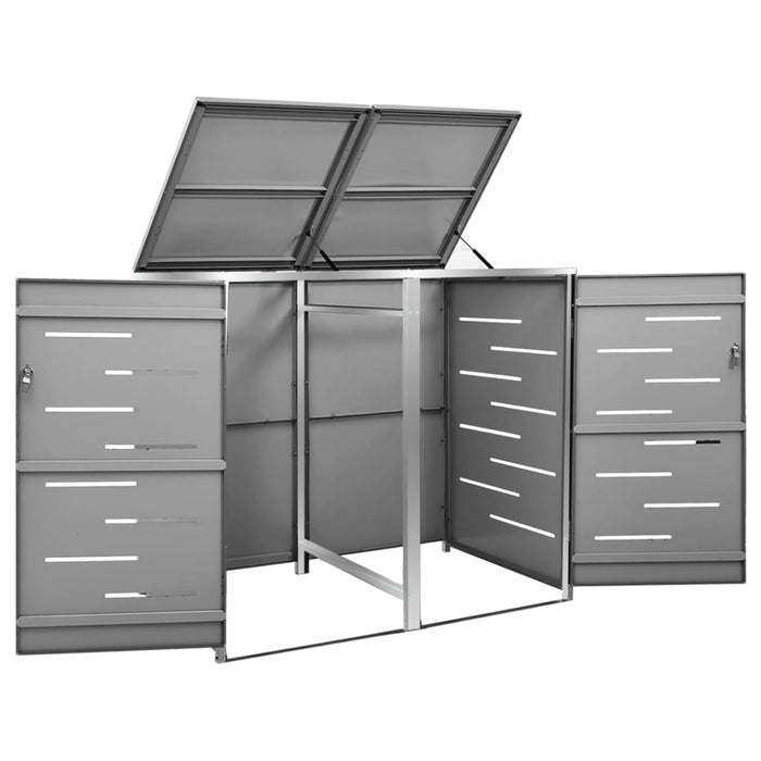 Magazie pentru două pubele, 138x77,5x115 cm, oțel inoxidabil WALTI