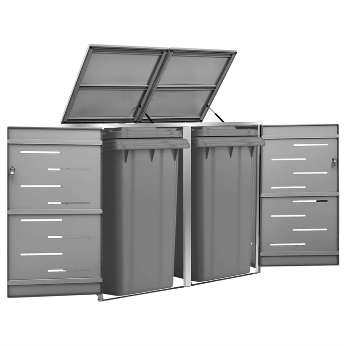 Magazie pentru două pubele, 138x77,5x115 cm, oțel inoxidabil WALTI