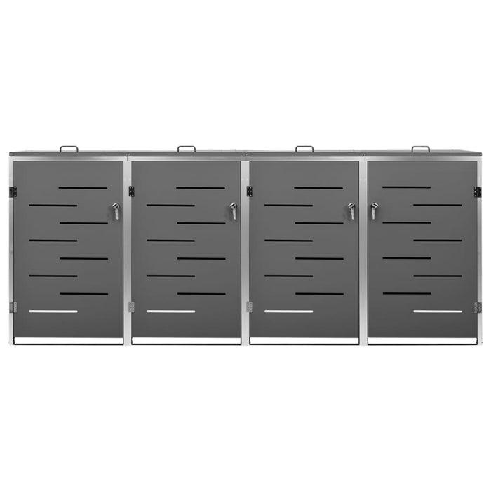 Magazie pentru patru pubele 276,5x77,5x112,5 cm oțel inoxidabil - WALTI WALTI