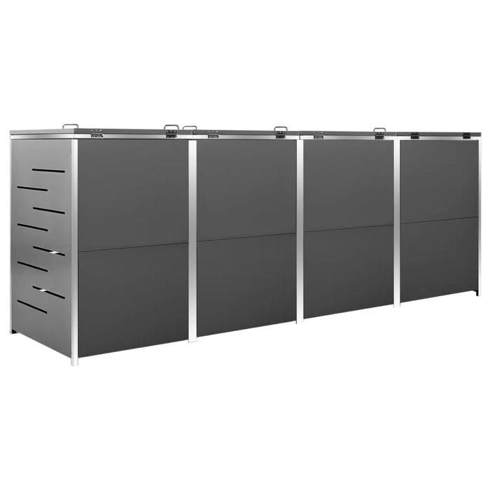 Magazie pentru patru pubele 276,5x77,5x112,5 cm oțel inoxidabil - WALTI WALTI