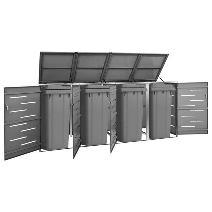 Magazie pentru patru pubele 276,5x77,5x112,5 cm oțel inoxidabil - WALTI WALTI