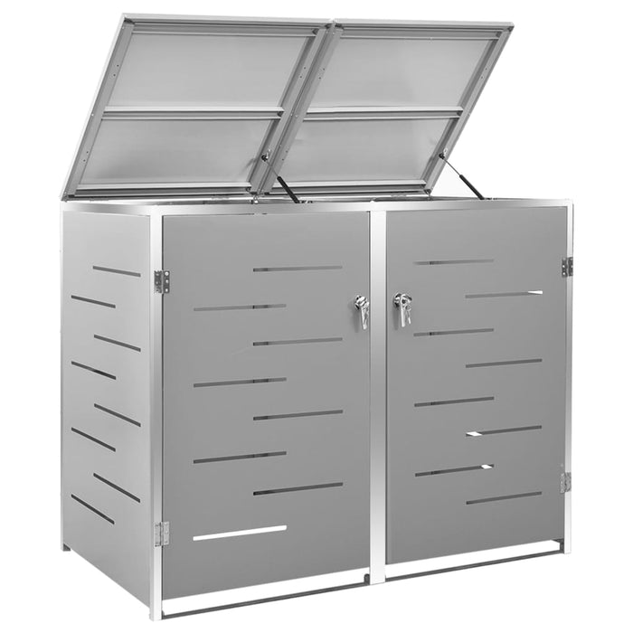 Magazie pentru două pubele, 138x77,5x112,5 cm, oțel inoxidabil - WALTI WALTI