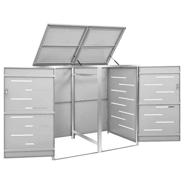 Magazie pentru două pubele, 138x77,5x112,5 cm, oțel inoxidabil - WALTI WALTI