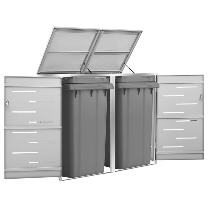 Magazie pentru două pubele, 138x77,5x112,5 cm, oțel inoxidabil - WALTI WALTI