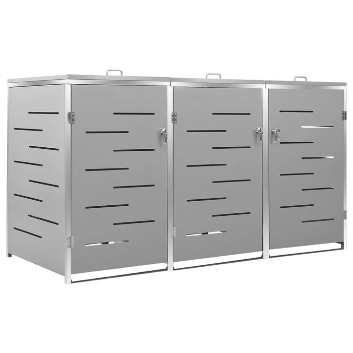 Magazie pentru trei pubele, 207x77,5x112,5 cm, oțel inoxidabil - WALTI WALTI
