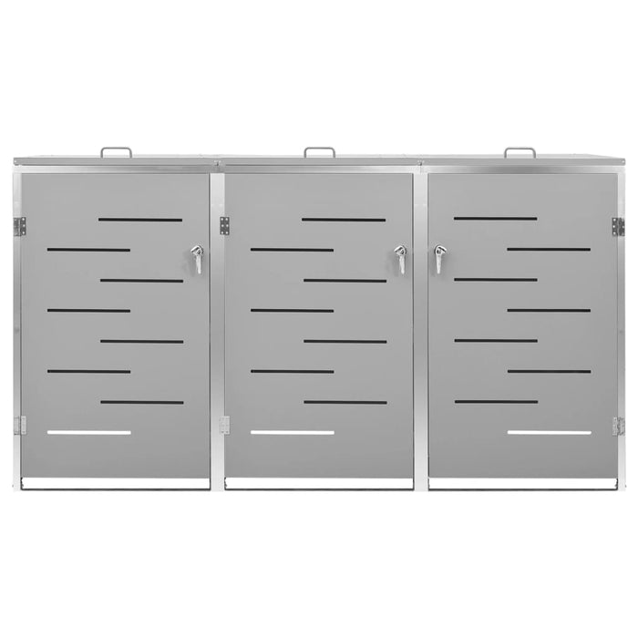 Magazie pentru trei pubele, 207x77,5x112,5 cm, oțel inoxidabil - WALTI WALTI