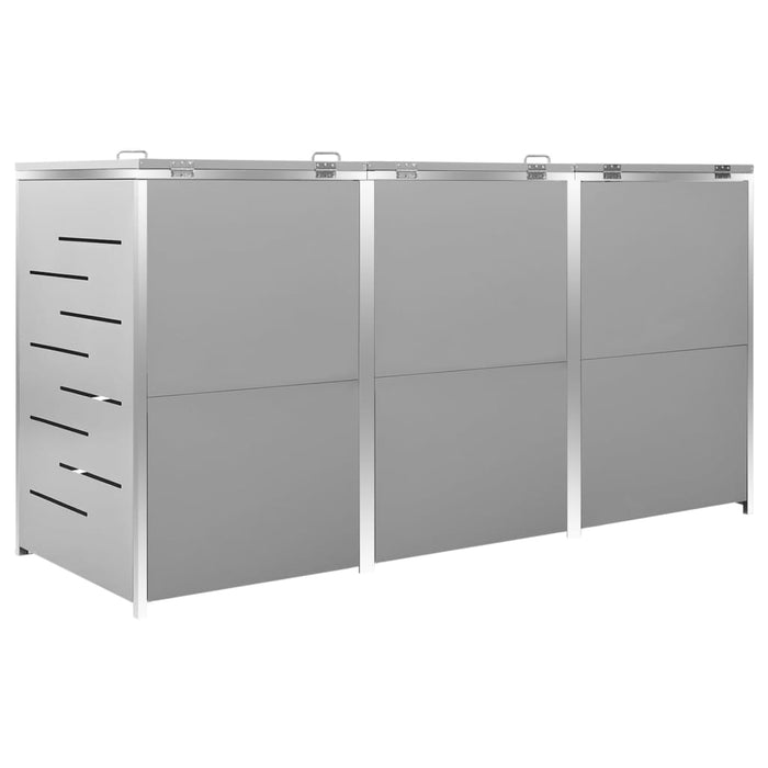 Magazie pentru trei pubele, 207x77,5x112,5 cm, oțel inoxidabil - WALTI WALTI