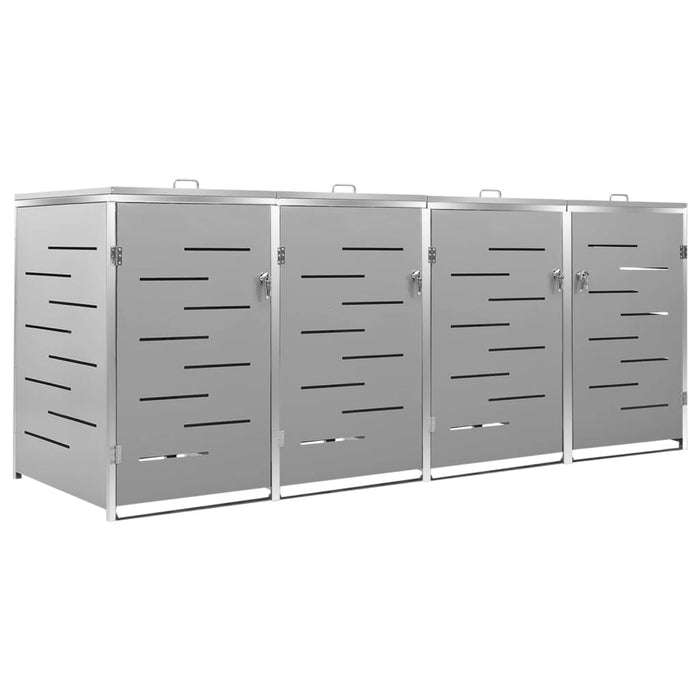 Magazie pentru patru pubele 276,5x77,5x112,5 cm oțel inoxidabil - WALTI WALTI