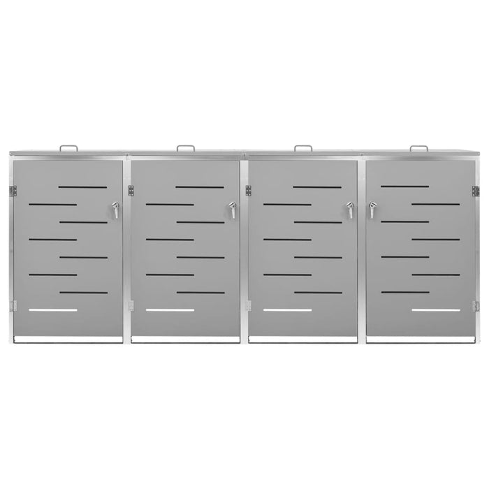 Magazie pentru patru pubele 276,5x77,5x112,5 cm oțel inoxidabil - WALTI WALTI