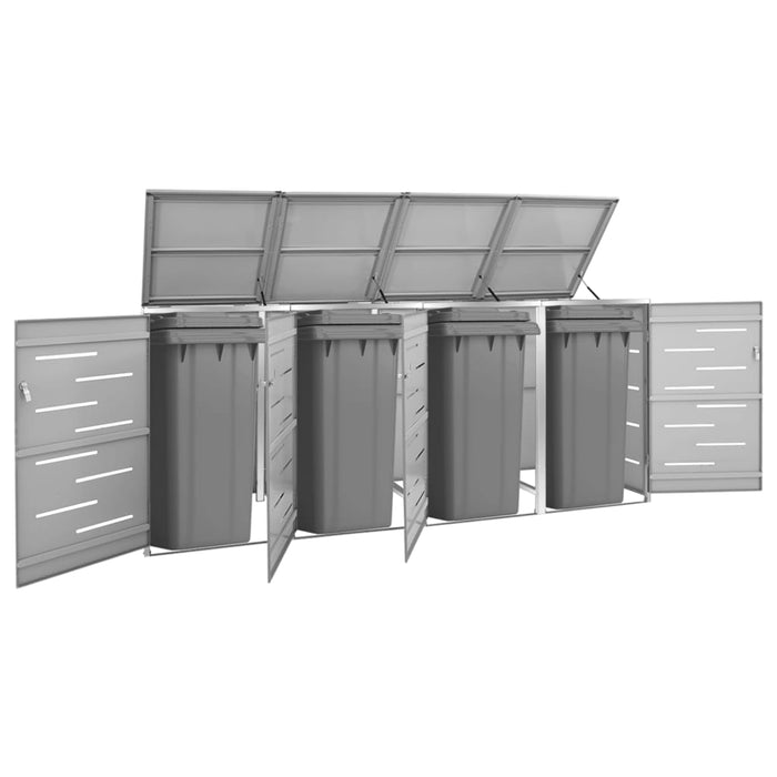 Magazie pentru patru pubele 276,5x77,5x112,5 cm oțel inoxidabil - WALTI WALTI