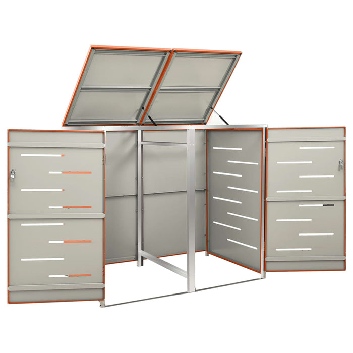 Magazie pentru două pubele, 138x77,5x112,5 cm, oțel inoxidabil - WALTI WALTI