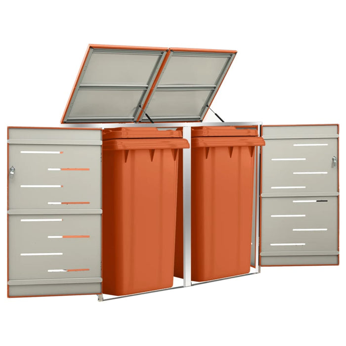 Magazie pentru două pubele, 138x77,5x112,5 cm, oțel inoxidabil - WALTI WALTI