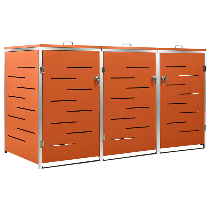 Magazie pentru trei pubele, 207x77,5x112,5 cm, oțel inoxidabil - WALTI WALTI