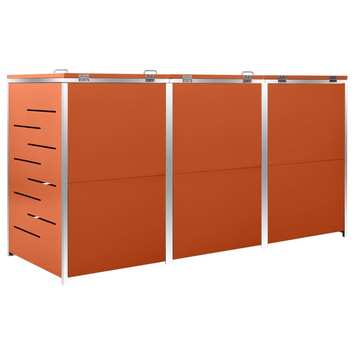 Magazie pentru trei pubele, 207x77,5x112,5 cm, oțel inoxidabil - WALTI WALTI