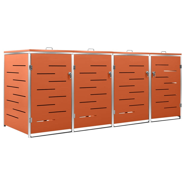 Magazie pentru patru pubele 276,5x77,5x112,5 cm oțel inoxidabil - WALTI WALTI