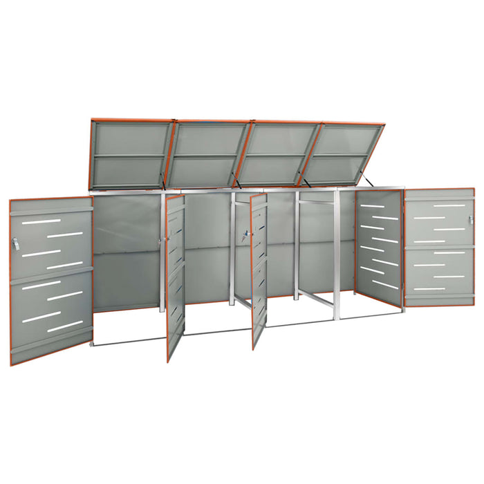 Magazie pentru patru pubele 276,5x77,5x112,5 cm oțel inoxidabil - WALTI WALTI