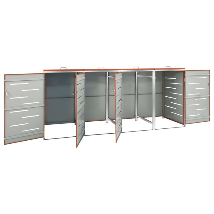 Magazie pentru patru pubele 276,5x77,5x112,5 cm oțel inoxidabil - WALTI WALTI