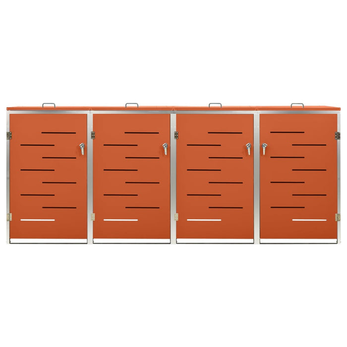 Magazie pentru patru pubele 276,5x77,5x112,5 cm oțel inoxidabil - WALTI WALTI