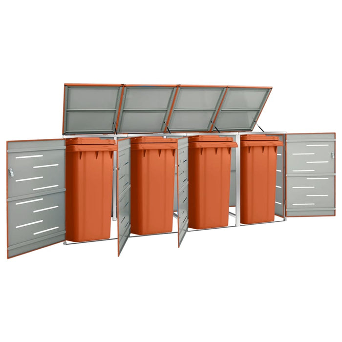 Magazie pentru patru pubele 276,5x77,5x112,5 cm oțel inoxidabil - WALTI WALTI