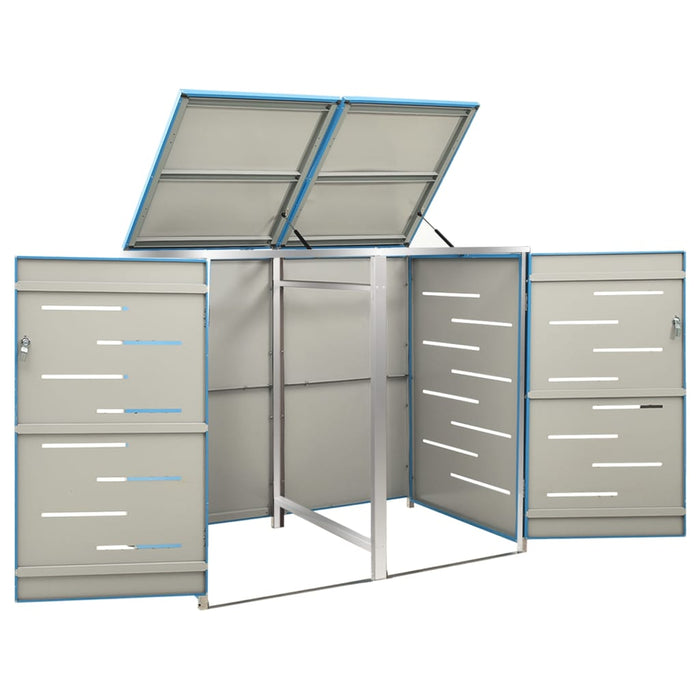 Magazie pentru două pubele, 138x77,5x115 cm, oțel inoxidabil WALTI