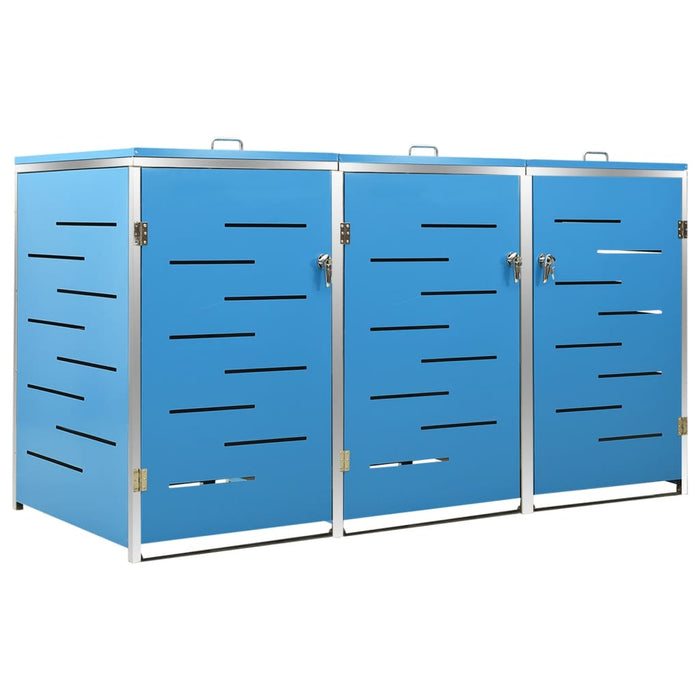 Magazie pentru trei pubele, 207x77,5x115 cm, oțel inoxidabil WALTI