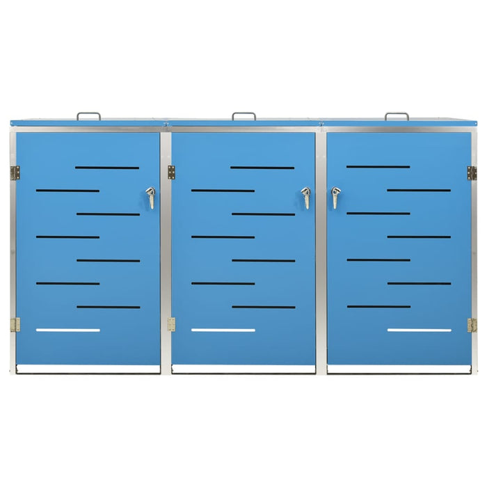Magazie pentru trei pubele, 207x77,5x115 cm, oțel inoxidabil WALTI