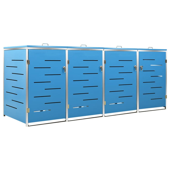 Magazie pentru patru pubele 276,5x77,5x112,5 cm oțel inoxidabil - WALTI WALTI