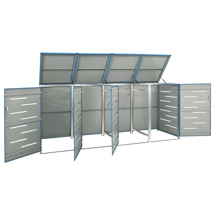 Magazie pentru patru pubele 276,5x77,5x112,5 cm oțel inoxidabil - WALTI WALTI