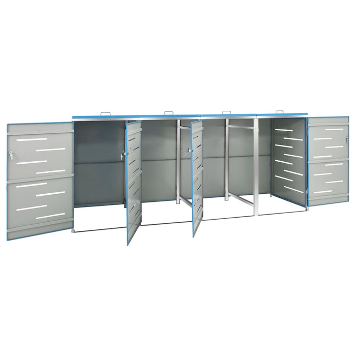 Magazie pentru patru pubele 276,5x77,5x112,5 cm oțel inoxidabil - WALTI WALTI