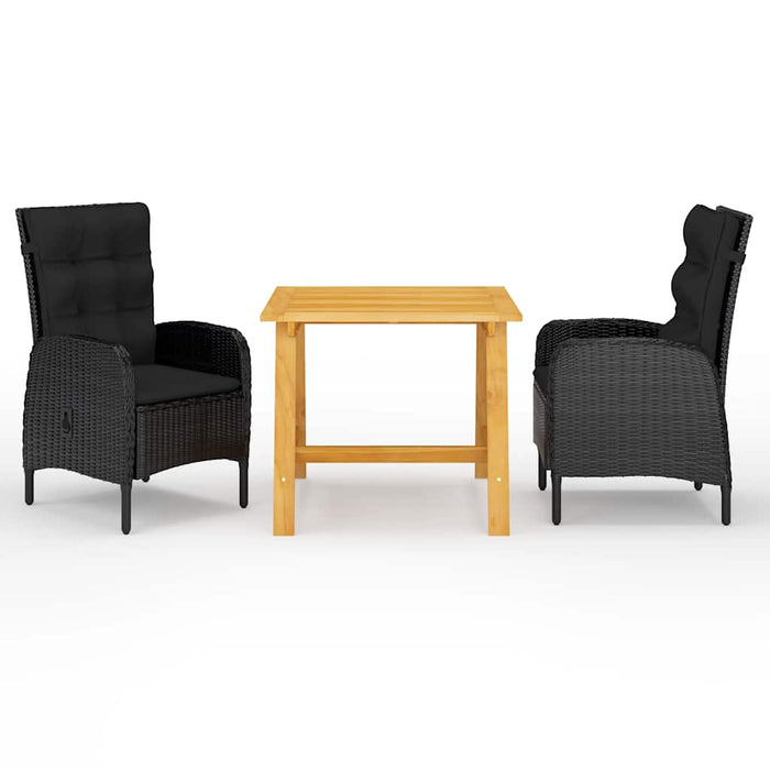 Set mobilier de grădină, 3 piese, negru - WALTI WALTI