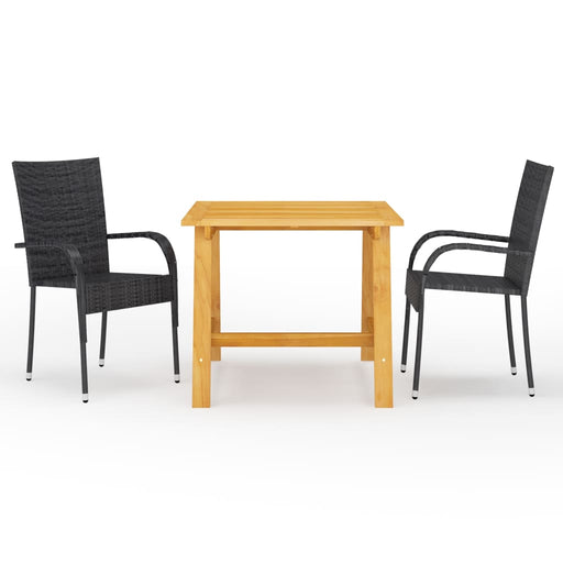 Set mobilier de grădină, 3 piese, negru - WALTI WALTI