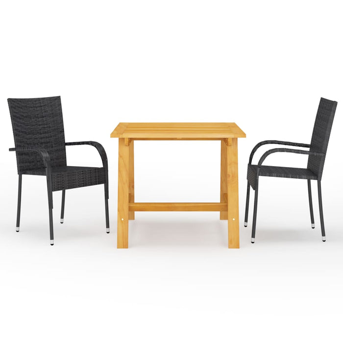 Set mobilier de grădină, 3 piese, negru - WALTI WALTI