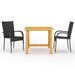 Set mobilier de grădină, 3 piese, negru - WALTI WALTI