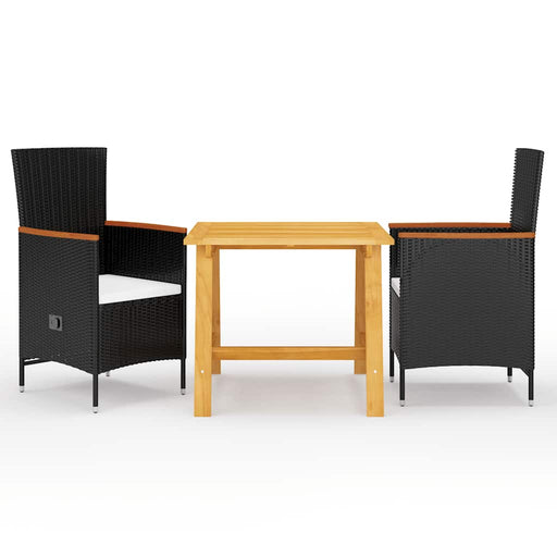 Set de masă pentru grădină, 3 piese, negru - WALTI WALTI