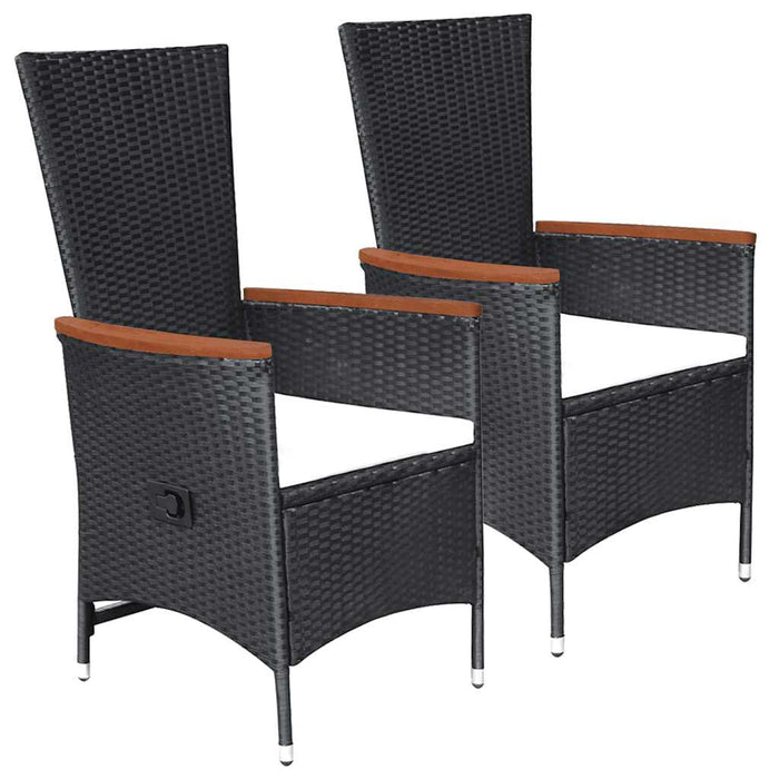 Set de masă pentru grădină, 3 piese, negru WALTI