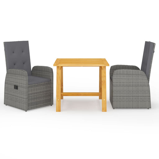 Set de masă pentru grădină, 3 piese, gri - WALTI WALTI