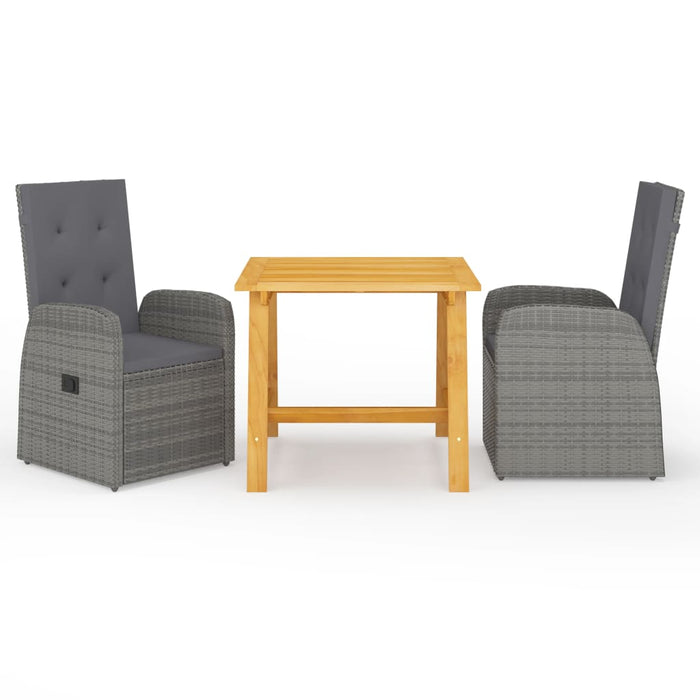 Set de masă pentru grădină, 3 piese, gri - WALTI WALTI