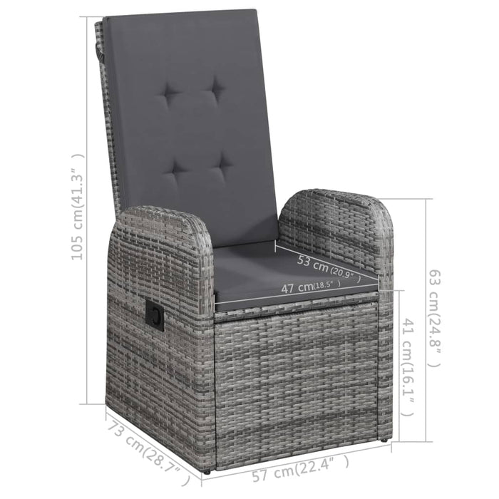 Set de masă pentru grădină, 3 piese, gri - WALTI WALTI