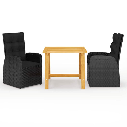 Set de masă pentru grădină, 3 piese, negru - WALTI WALTI