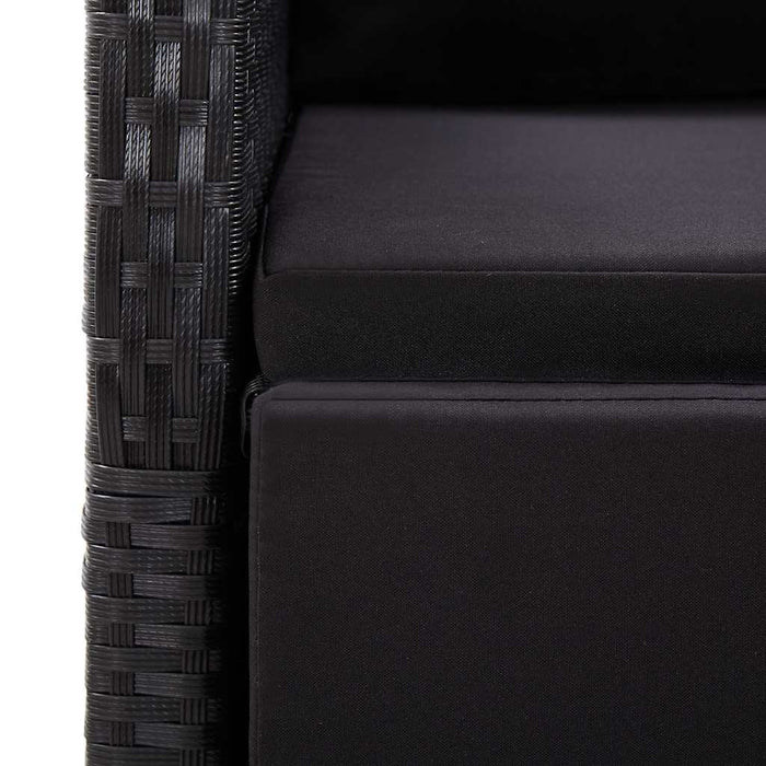 Set de masă pentru grădină, 3 piese, negru - WALTI WALTI