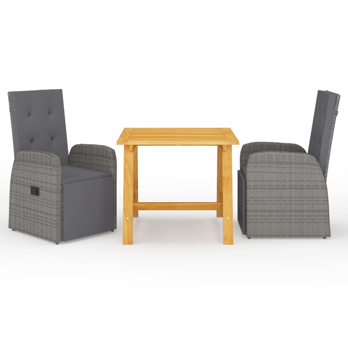 Set de masă pentru grădină, 3 piese, gri - WALTI WALTI