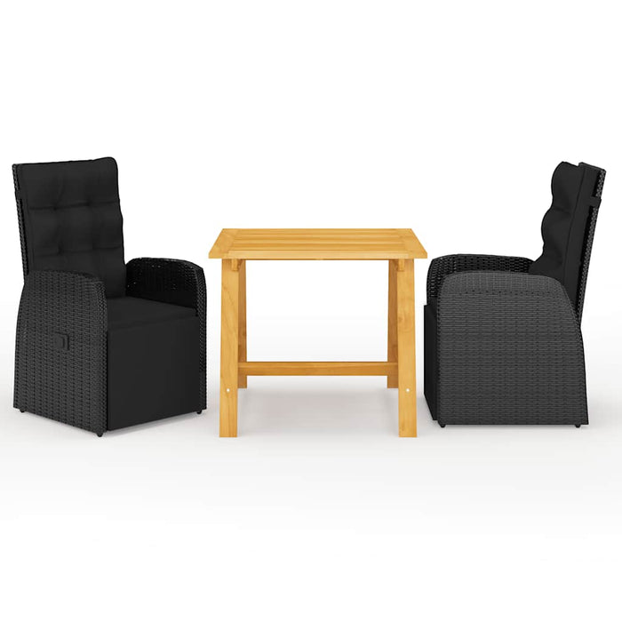 Set mobilier de grădină, 3 piese, negru - WALTI WALTI