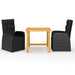 Set mobilier de grădină, 3 piese, negru - WALTI WALTI