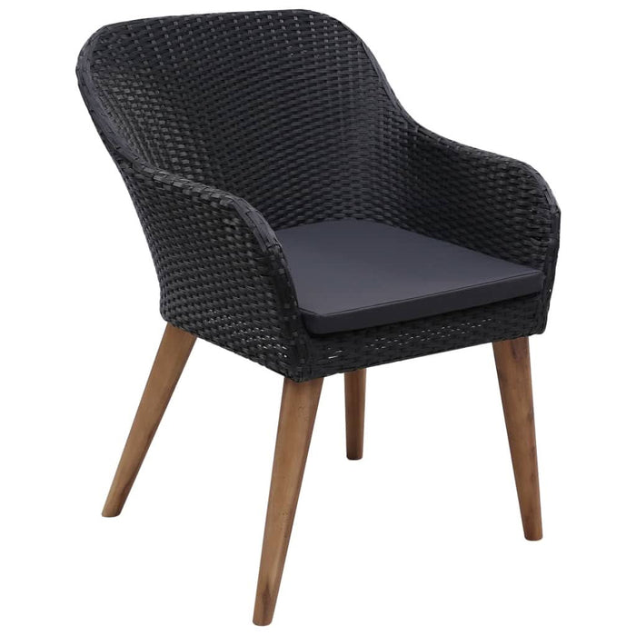 Set de masă pentru grădină, 3 piese, negru - WALTI WALTI