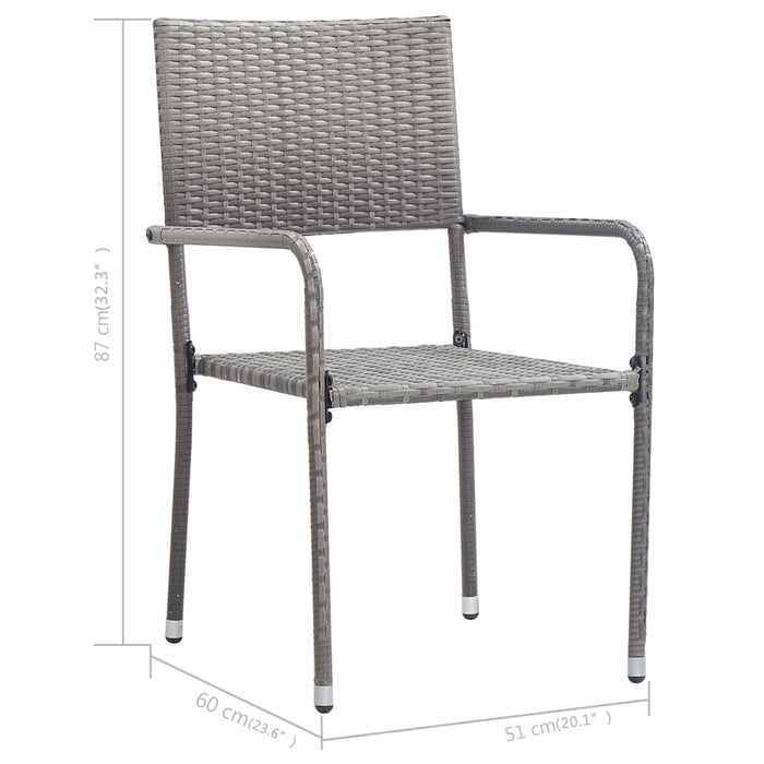Set de masă pentru grădină, 3 piese, gri - WALTI WALTI