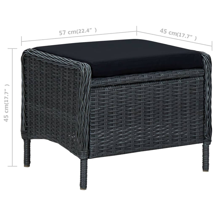 Set mobilier de grădină, 5 piese, gri închis - WALTI WALTI
