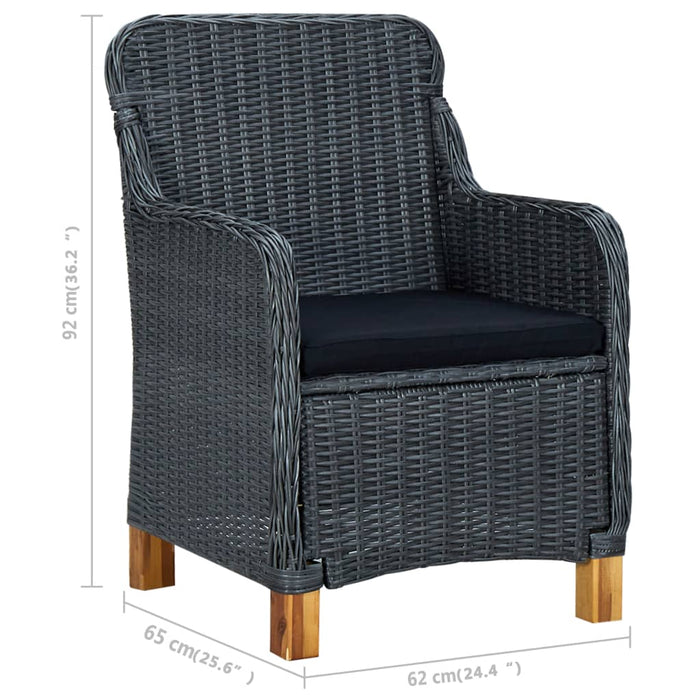 Set de masă pentru grădină, 3 piese, gri închis WALTI