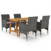 Set mobilier de grădină, 5 piese, gri - WALTI WALTI
