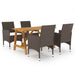 Set mobilier de grădină, 5 piese, maro - WALTI WALTI