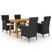 Set mobilier de grădină, 5 piese, negru - WALTI WALTI